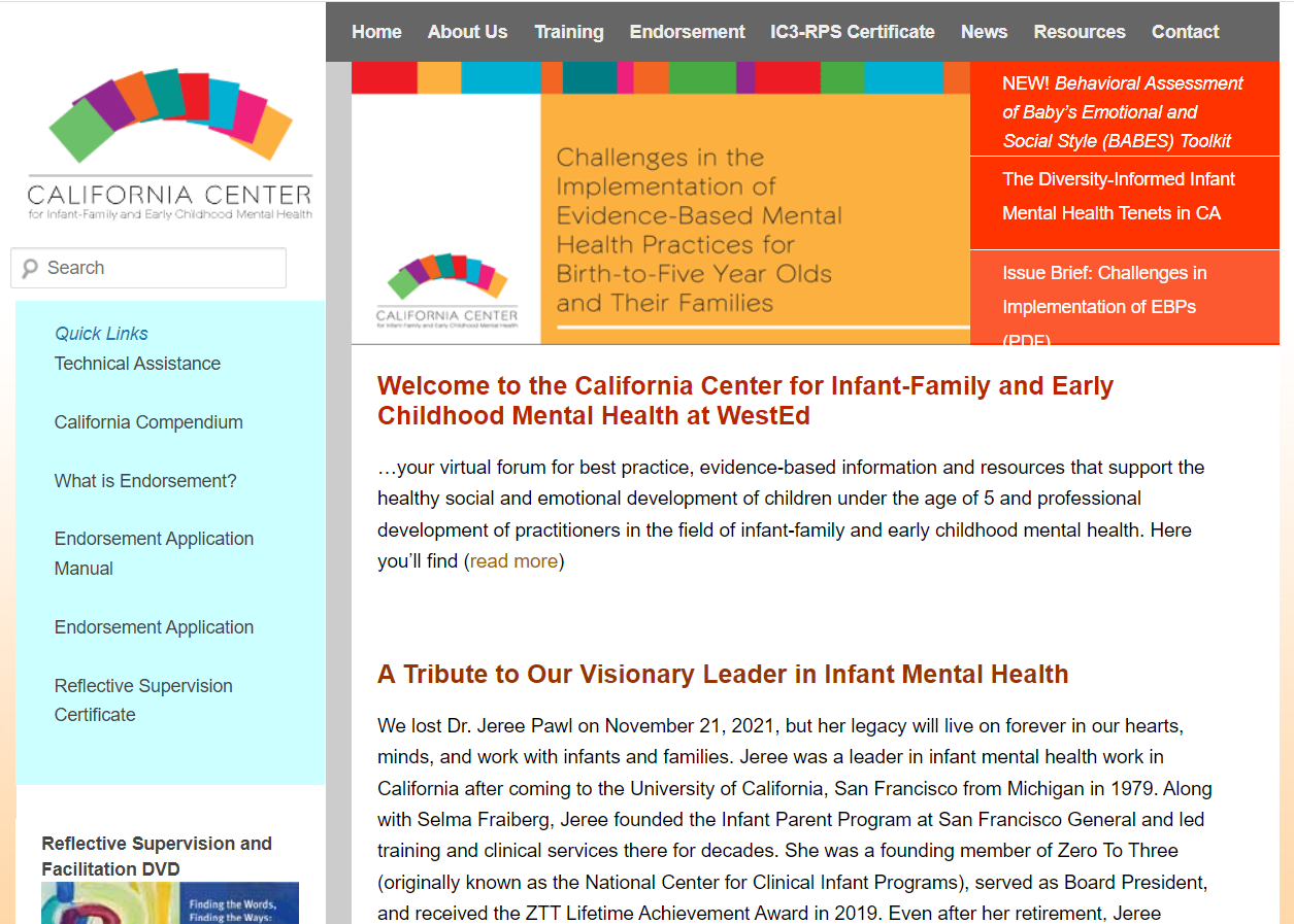 California Center for Infant-Family and Early Childhood Mental Health