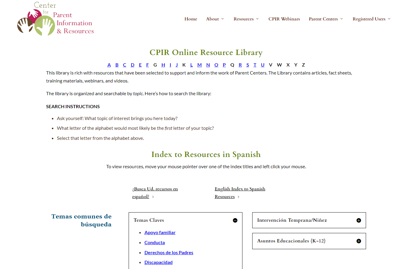 The Center for Parent Information Resources