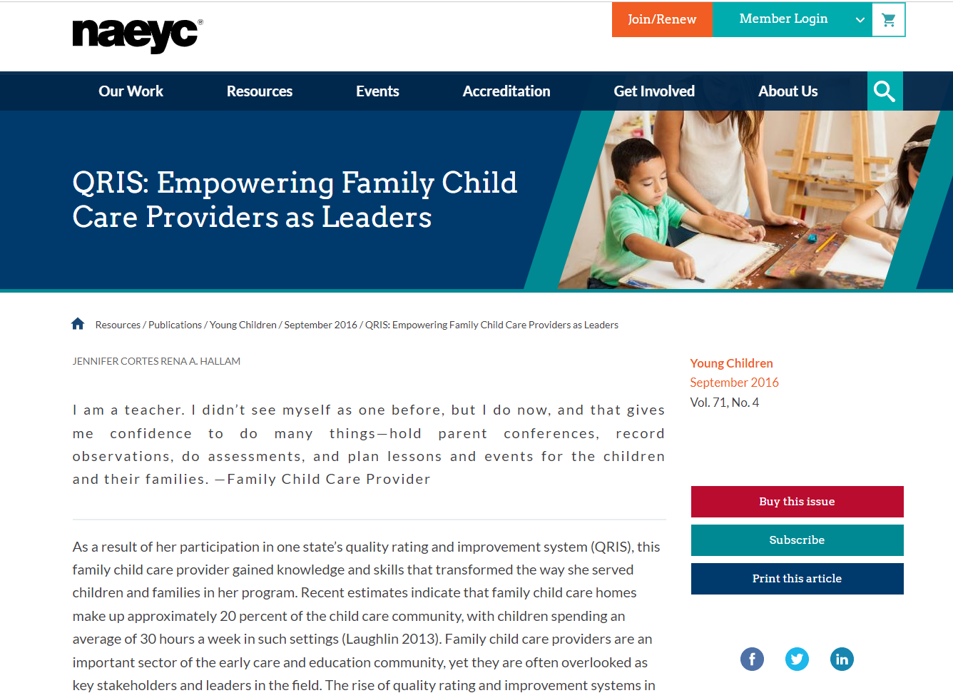 QRIS: Empowering Family Child Care Providers as Leaders Young Children