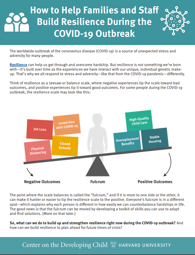 How to Help Families and Staff Build Resilience During the COVID-19 Outbreak
