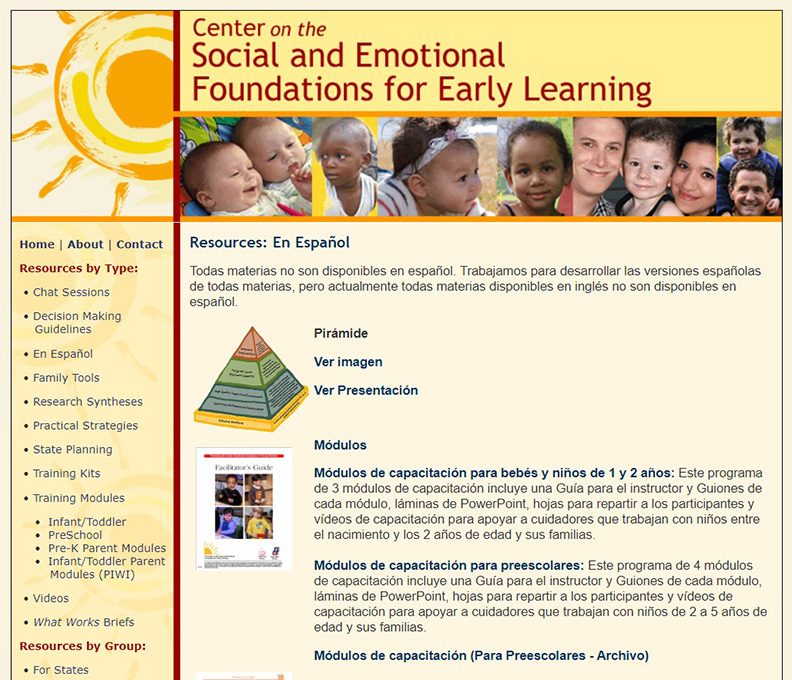 The Center on the Social and Emotional Foundations for Early Learning (CSEFEL)