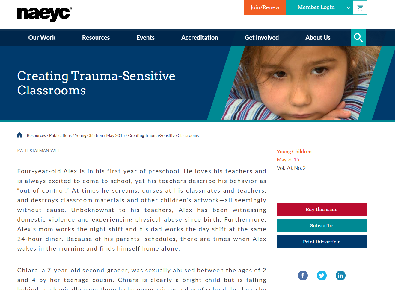 Creating Trauma-Sensitive Classrooms