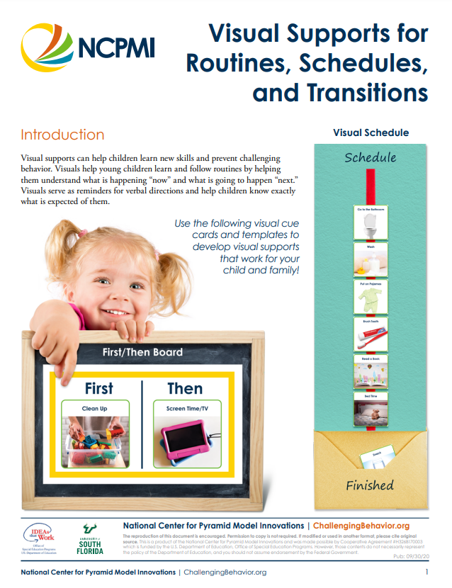 Visual Supports for Routines, Schedules, and Transitions: NCPMI